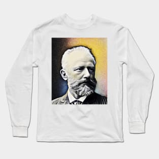 Pyotr Ilyich Tchaikovsky Yellow Portrait | Pyotr Ilyich Tchaikovsky Artwork 9 Long Sleeve T-Shirt